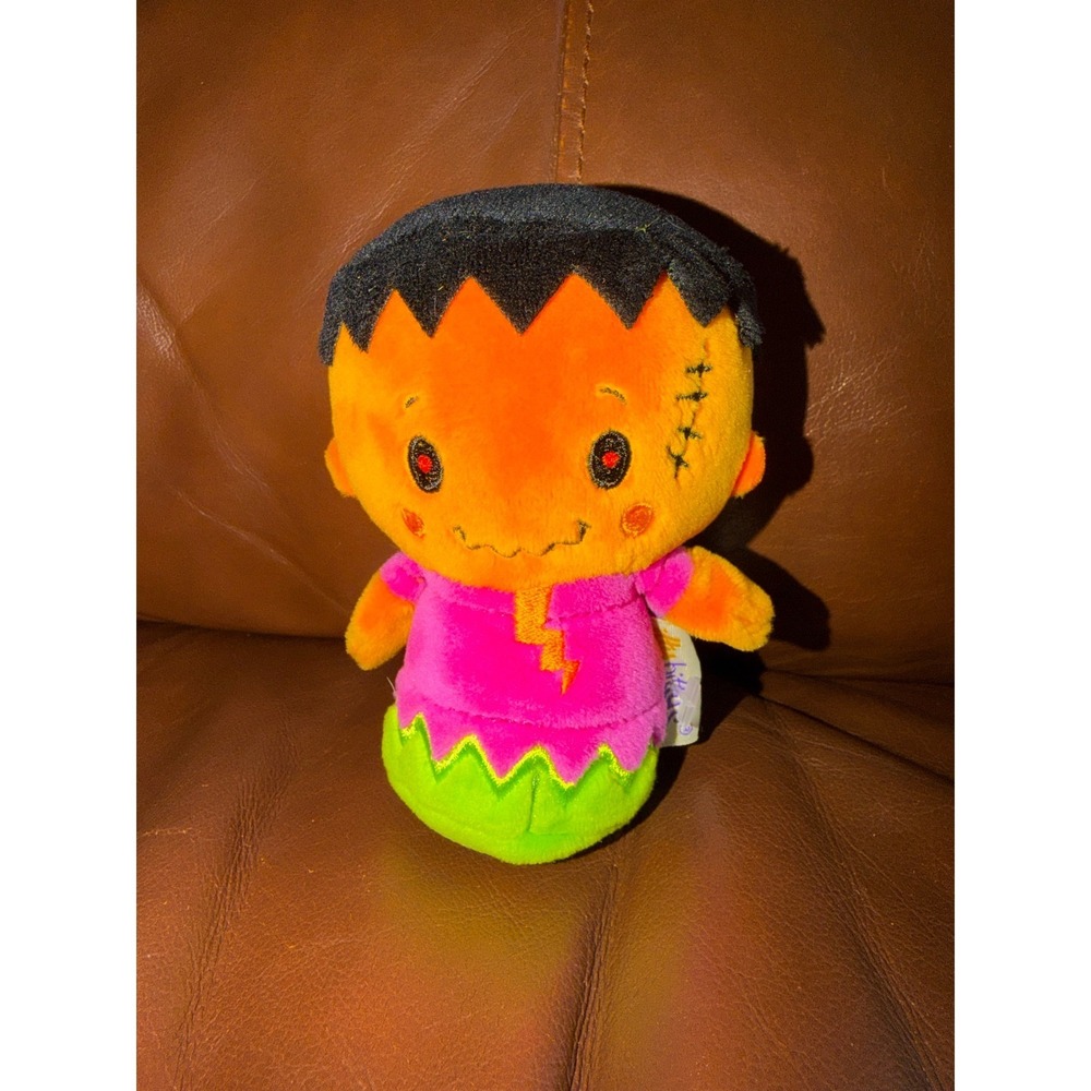 Hallmark itty bittys Frankenstein Plush Halloween Monster Orange Pink